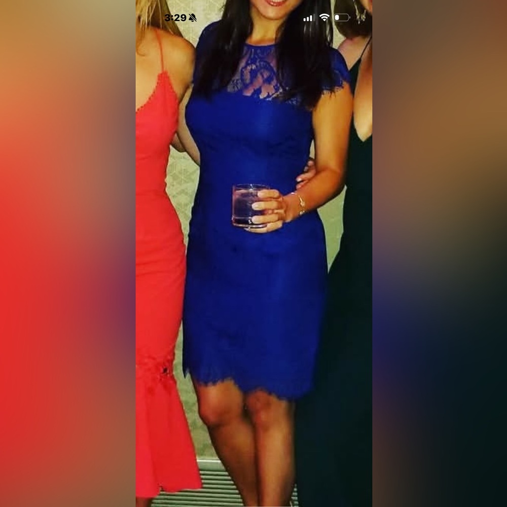 Elegant Blue Lace Dress